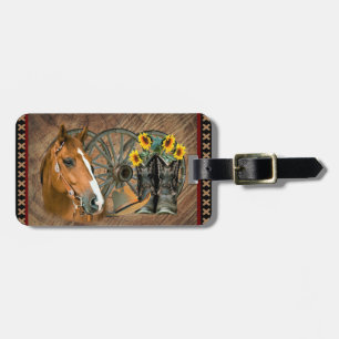 Étiquette À Bagage Cowboy de Western Horse Cowboy Cowboy Hat Wagon Wh