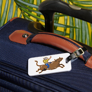 Étiquette À Bagage Cowboy Étiquettes De Bagages À Taureau