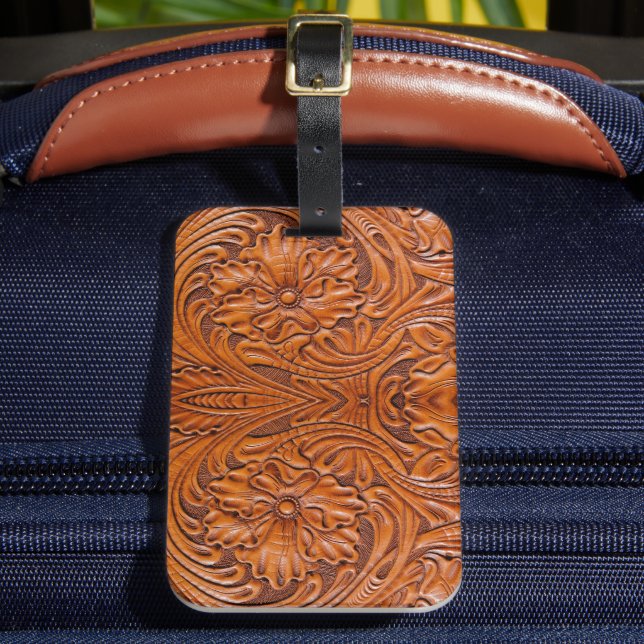 Étiquette À Bagage Cowboy Rustique pays occidental à outils en cuir i (Insitu Rectoal 2)