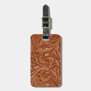 Étiquette À Bagage cowboy western country motif à outils cuir
