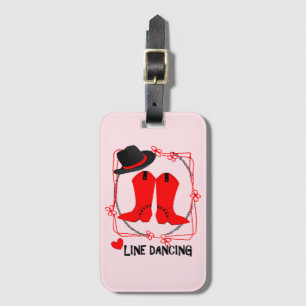 Étiquette À Bagage Cowgirl Boots mignon ligne danse thème graphique
