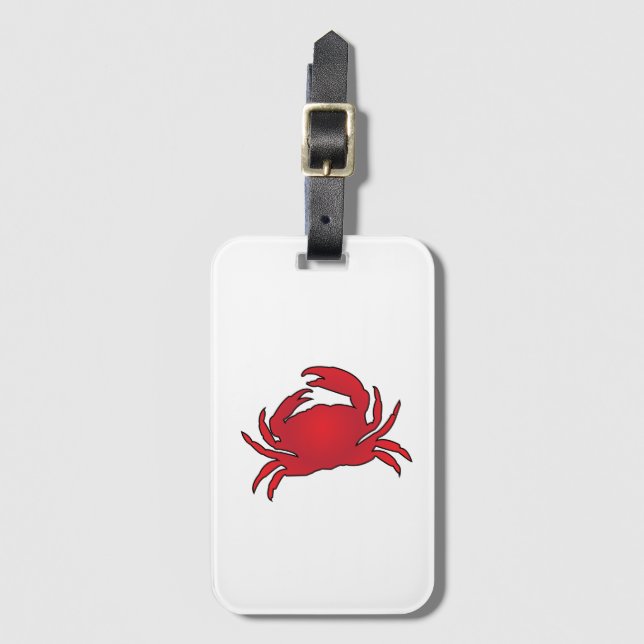 Étiquette À Bagage Crabe rouge (Devant Vertical)