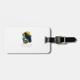 Étiquette À Bagage Crâne de corbeau drôle design lune F-Caw-F