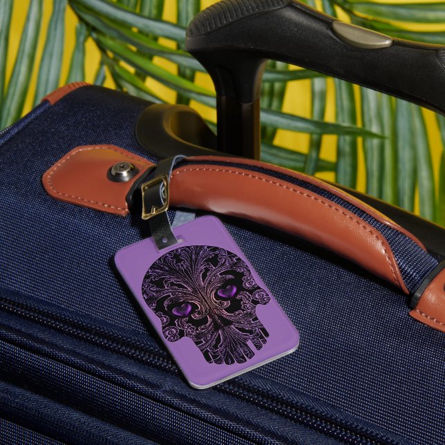 Étiquette À Bagage Crâne de Filigree dans les nuances de violet (Insitu Rectoal 1)