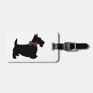 Étiquette À Bagage Cravate Scotty Dog Plaid Bow