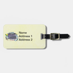 Étiquette À Bagage Crayons vintages en papier de machine à écrire vio