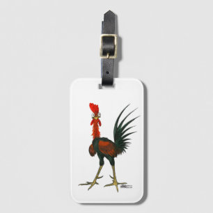 Étiquette À Bagage Crazy rooster