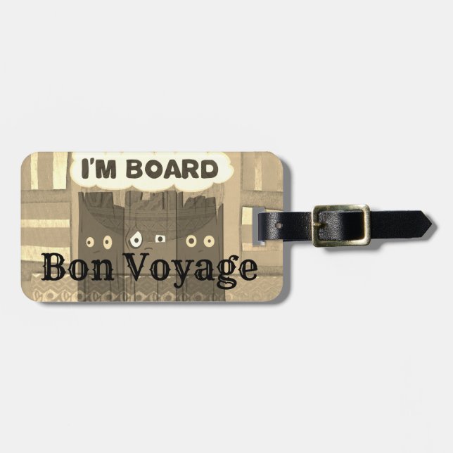 Étiquette À Bagage Créez Votre Propre À Bord Drôle Inspiration Voyage (Devant horizontal)