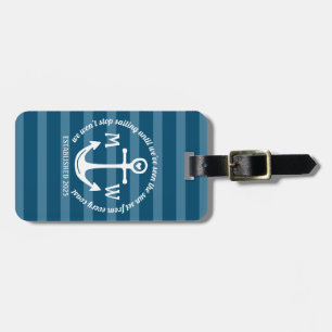 Étiquette À Bagage Créez votre propre logo côtier de coeur nautique