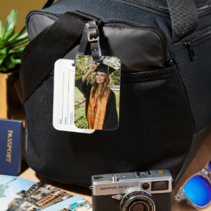 Étiquette À Bagage Créez Votre Propre Photo De Diplômé Personnalisée