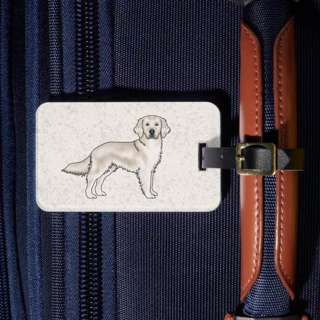 Étiquette À Bagage Crème anglaise Golden Retriever mignon chien de de (Insitu Rectoal 4)