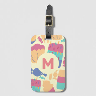 Étiquette À Bagage crème glacée et bonbons Motif été Monogramme