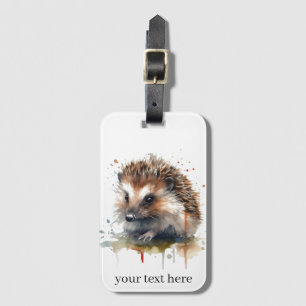 Étiquette À Bagage Critère confortable : Hérisson en aquarelle