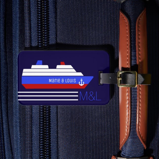 Étiquette À Bagage Croisière bateau de voyage - bleu & rouge personna (Insitu Rectoal 4)