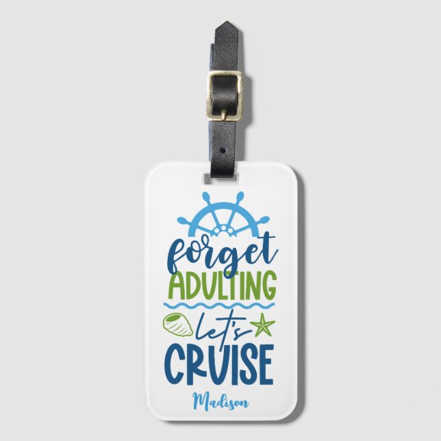 Étiquette À Bagage Croisière de nom personnalisé (Devant Vertical)