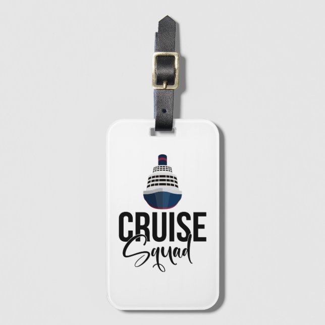 Étiquette À Bagage Croisière Squad avec grand navire pour des vacance (Devant Vertical)