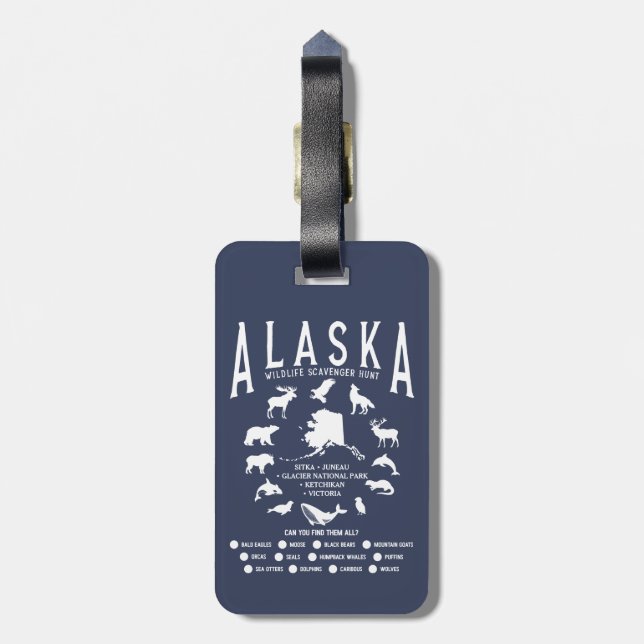 Étiquette À Bagage Croisière sur la faune de la famille de l'Alaska (Dos Vertical)