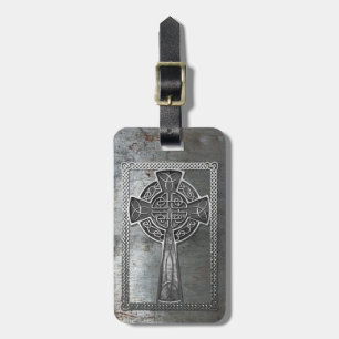 Étiquette À Bagage Croix usée en métal