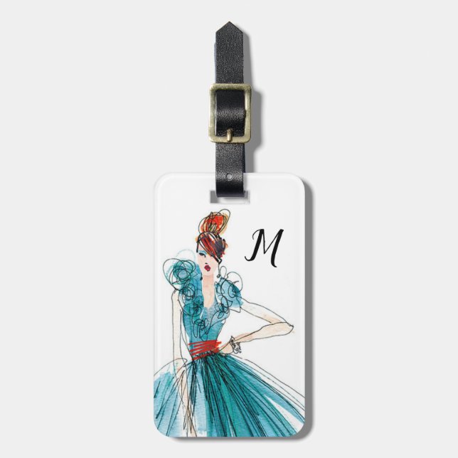 Étiquette À Bagage Croquis de mode de couture d'Apple sauvage | Haute (Devant Vertical)