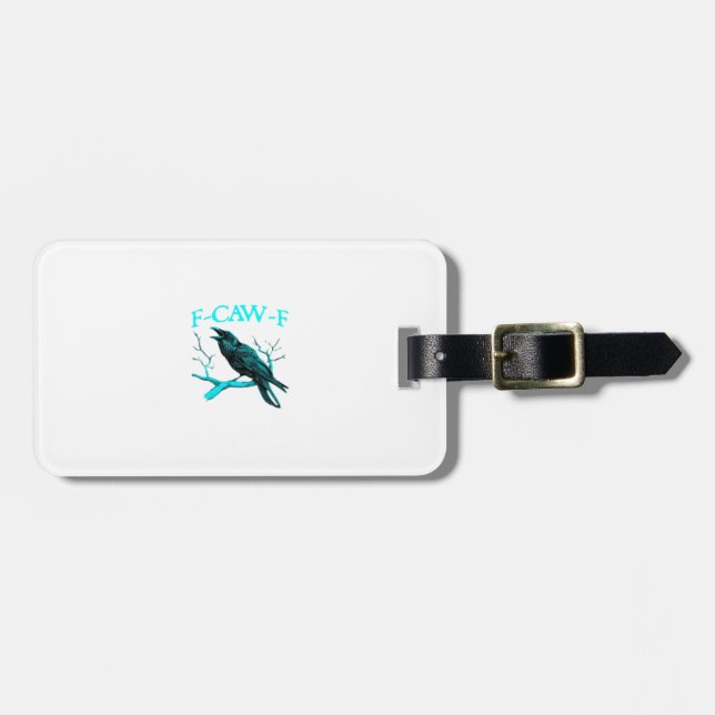 Étiquette À Bagage Crow F-Caw-F Funny Bird Retro (Devant horizontal)
