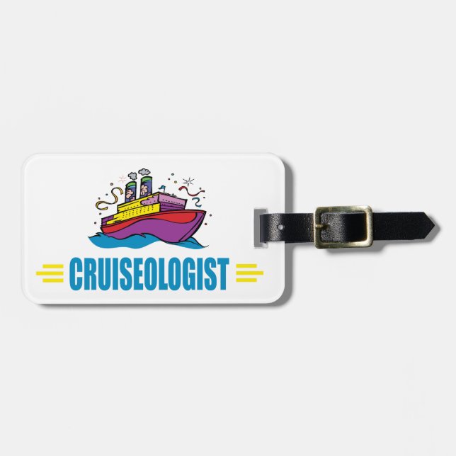 Étiquette À Bagage CRUISEOLOGIST - Vacances Funny Cruise Ship (Devant horizontal)