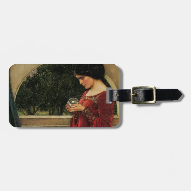 Étiquette À Bagage Crystal Ball Woman Waterhouse Peinture (Devant horizontal)