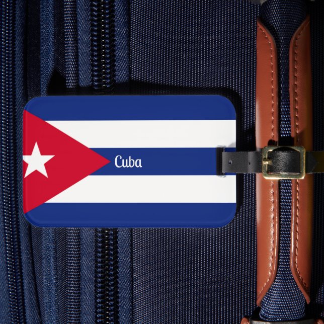 Étiquette À Bagage Cuba, drapeau de Cuba (Insitu Rectoal 4)