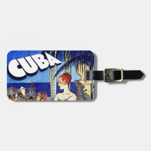Étiquette À Bagage Cuba vintage Si Près De So Fast Travel