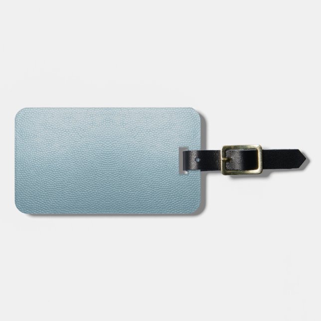 Étiquette À Bagage Cuir bleu pastel (Devant horizontal)
