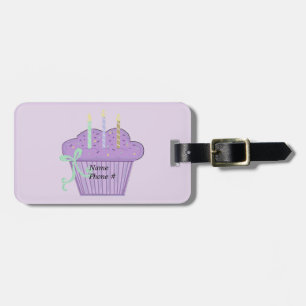 Étiquette À Bagage Cupcake Délice Violet