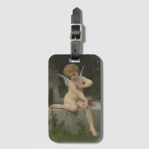 Étiquette À Bagage Cupidé avec papillon (par Bouguereau)