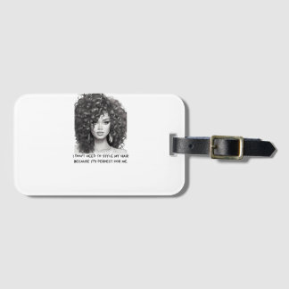 Étiquette À Bagage Curly Brunette Beauté