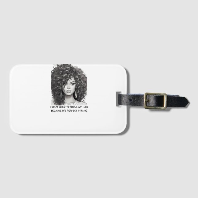 Étiquette À Bagage Curly Brunette Beauté (Devant Horizontal)