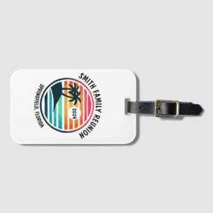 Étiquette À Bagage Custom Beach Famille Réunion Vacances ou événement