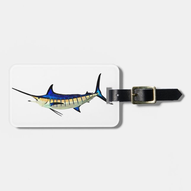 Étiquette À Bagage Customisez ce Marlin avec votre nom de bateau (Devant horizontal)