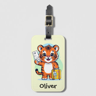Étiquette À Bagage Cute Adventurer Tiger
