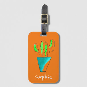 Étiquette À Bagage Cute art plante mexicain de cactus