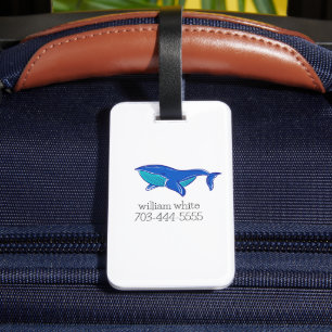 Étiquette À Bagage Cute baleine personnalisée