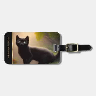 Étiquette À Bagage Cute Black Kitten AI Style photo