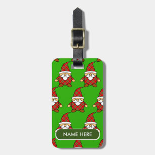 Étiquette À Bagage Cute Carton Gnome Motif Noël Nom personnalisé