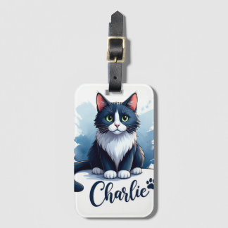 Étiquette À Bagage Cute Cat Artwork Luggage Tag – Gift for Pet Lovers