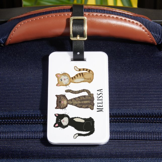 Étiquette À Bagage Cute Cats Personnalisé (Insitu Rectoal 2)