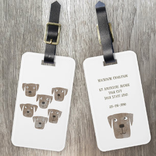 Étiquette À Bagage Cute Chocolat Labrador Retriever Dog Art Custom