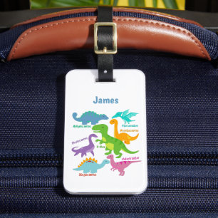 Étiquette À Bagage Cute Dinosaures Enfants Personnalisé