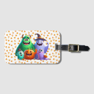 Étiquette À Bagage Cute et Cool, monstres d'Halloween
