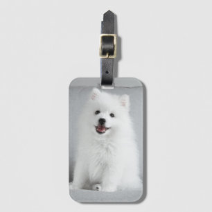Étiquette À Bagage Cute Fluffy Japonais Spitz Puppy