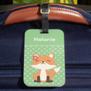 Étiquette À Bagage Cute Fox Sniffer l'air personnalisé