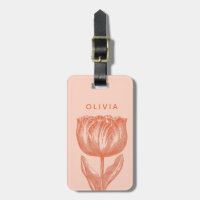 Cute Hollandaise Tulipe Floral Dessin rose Orange