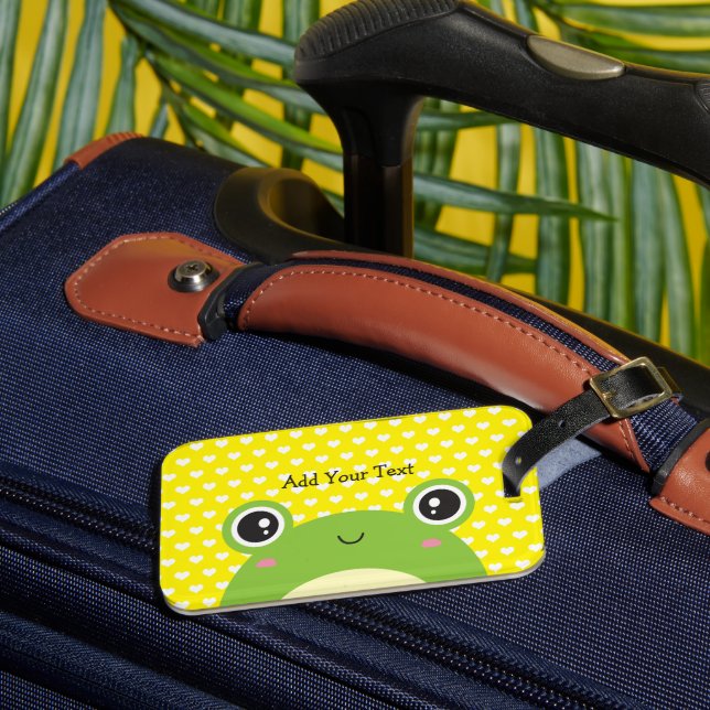 Étiquette À Bagage Cute Kawaii Peek-a-Boo Frog Personnalisé (Insitu Rectoal 3)