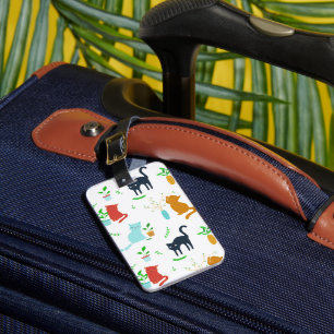 Étiquette À Bagage Cute Kitten Végétation Aventure